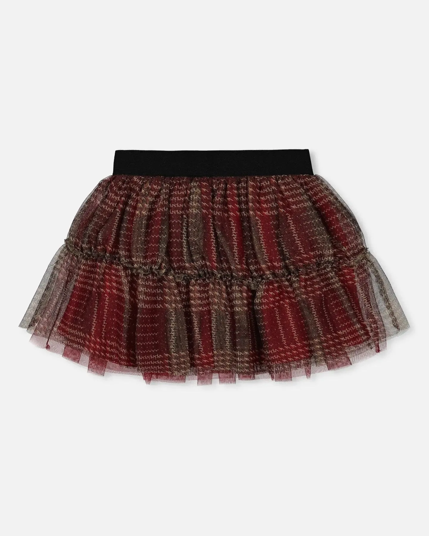 Glittering Tulle Skirt Red Plaid