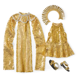 Glitzy Sequin Gown & Capelet Outfit for 18-inch Dolls