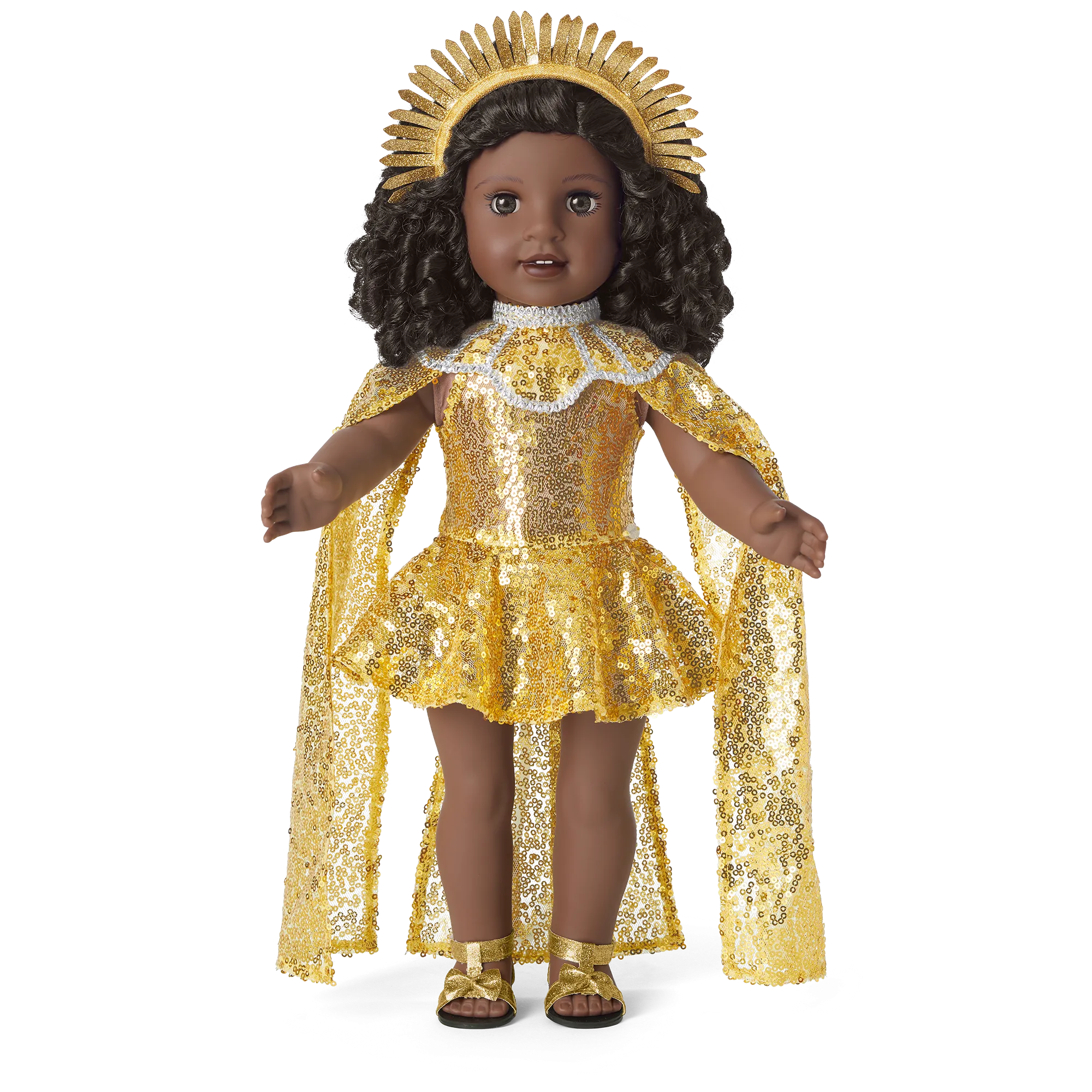 Glitzy Sequin Gown & Capelet Outfit for 18-inch Dolls