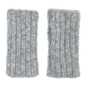 Gray Ribbed Alpaca Gloves by SLATE   SALT