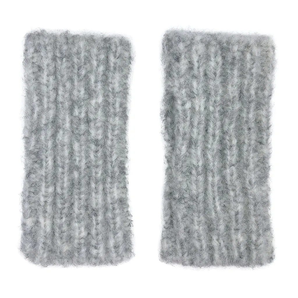 Gray Ribbed Alpaca Gloves by SLATE   SALT