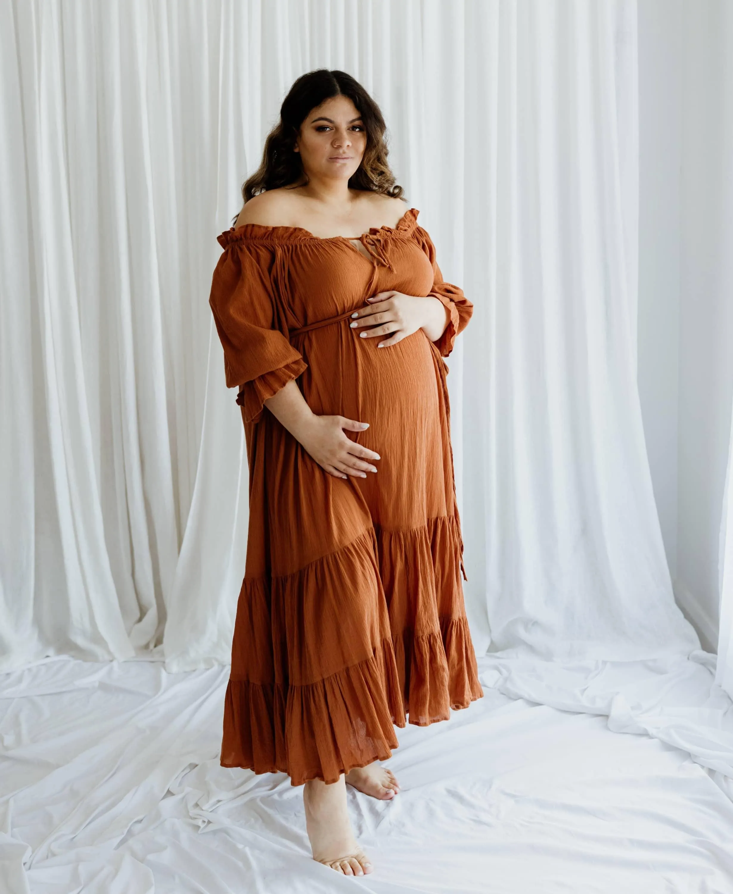 Hazel & Folk Emmaline Maxi Gown - Cinnamon