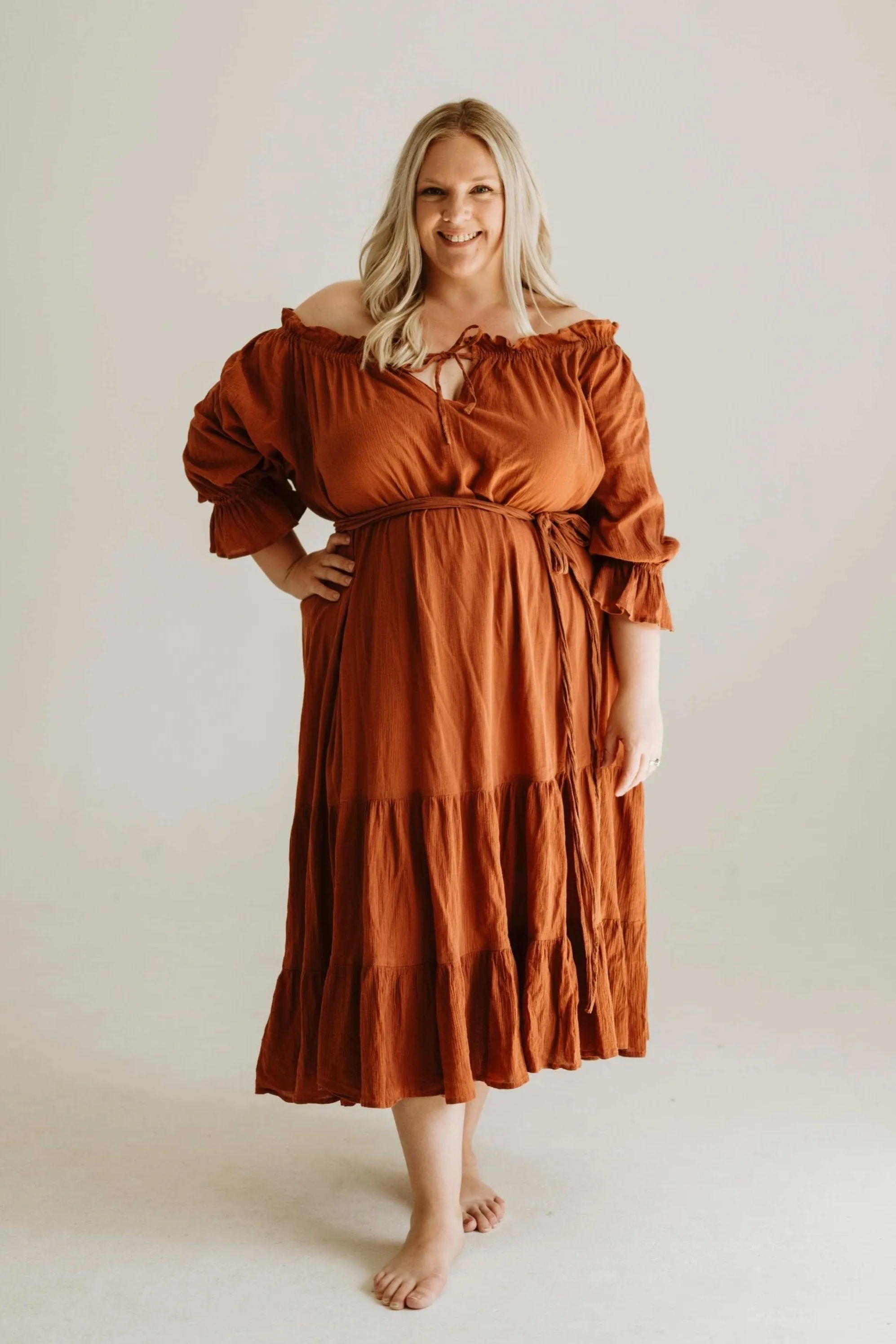 Hazel & Folk Emmaline Maxi Gown - Cinnamon