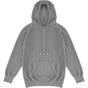 Heather Grey Mens Knit Pullover Hoodie Sweater