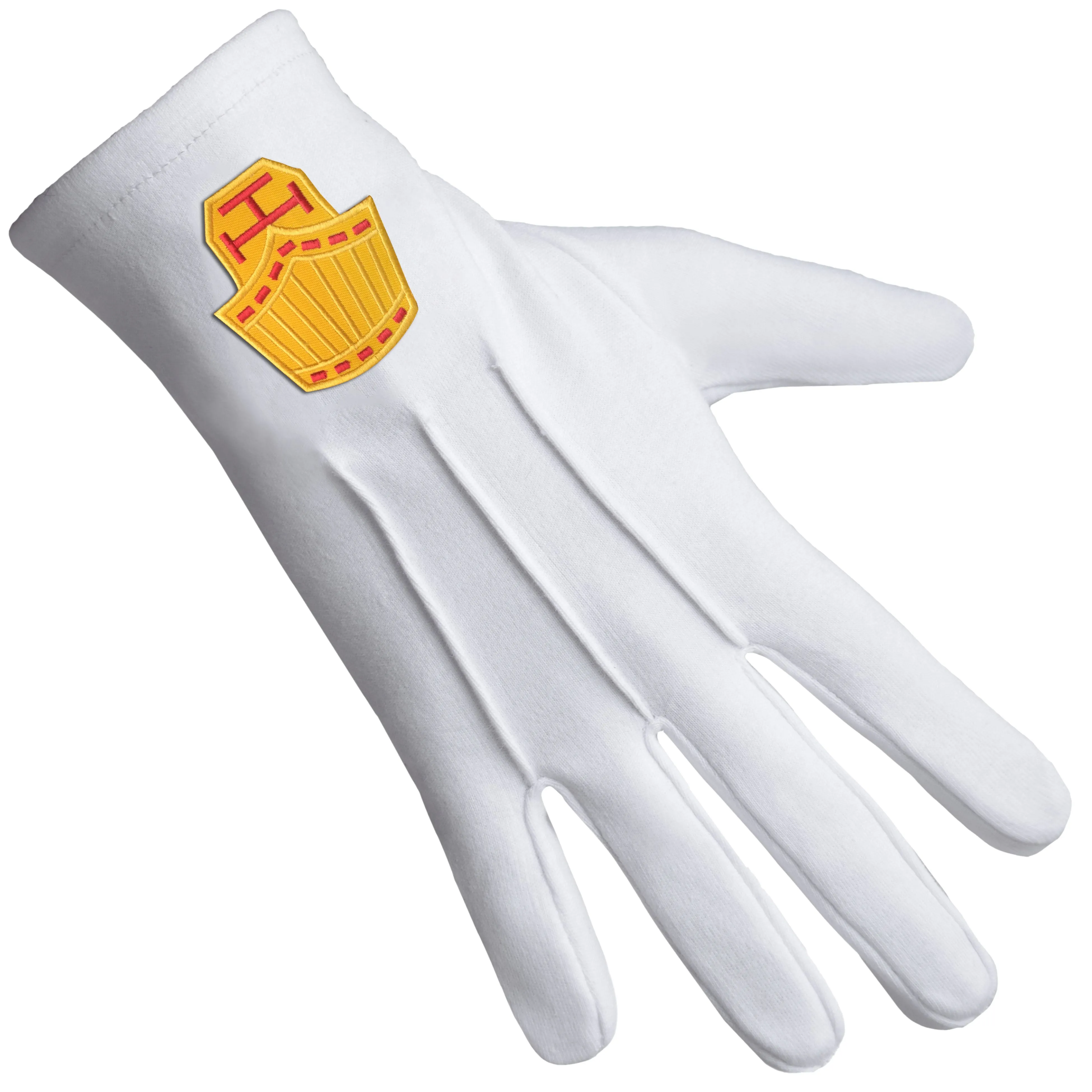 High Priest Royal Arch Chapter Gloves - White Pure Cotton