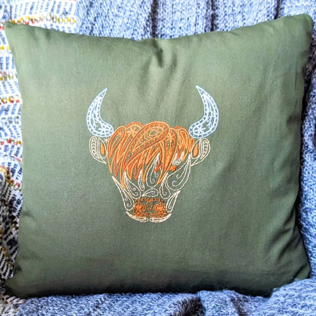 Highland Coo Embroidery Kit