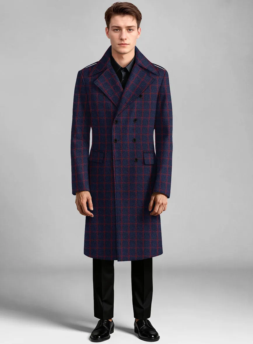 Highlander Heavy Blue Check Tweed GQ Overcoat