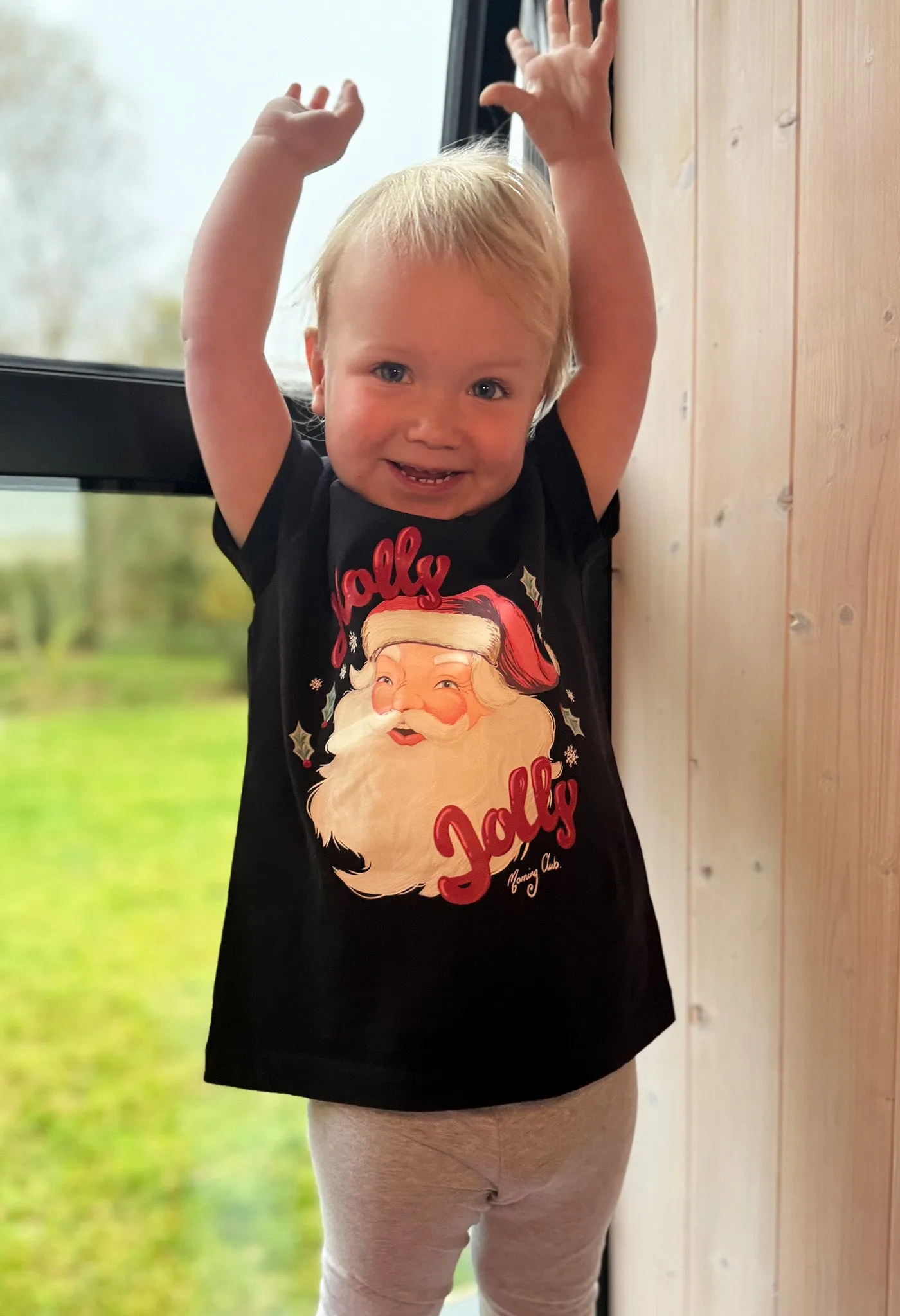 Holly Jolly Santa Organic Cotton Childrens T-Shirt