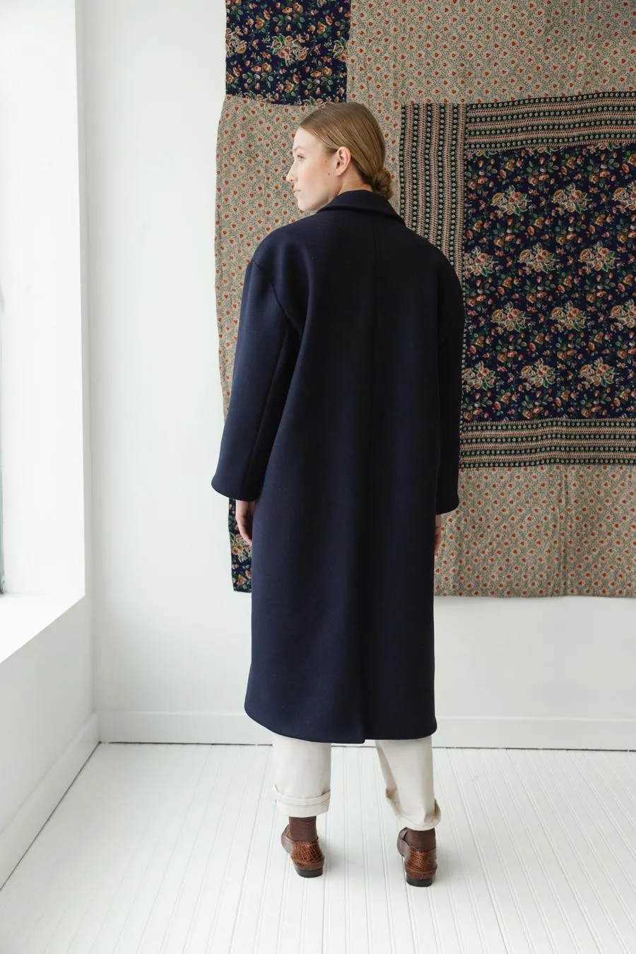 Ina Coat, Navy Melton Wool