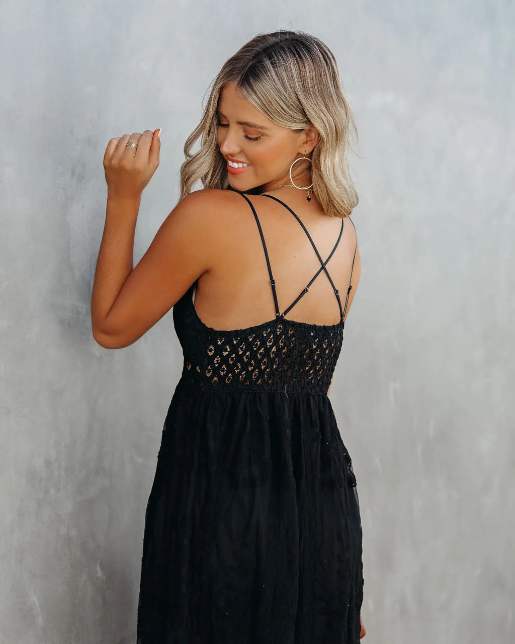 Invite Tranquility Lace Maxi Dress - Black - FINAL SALE