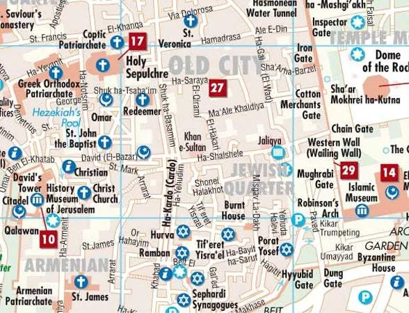 Jerusalem Road Map (5th Edition) by Borch Map (2012)