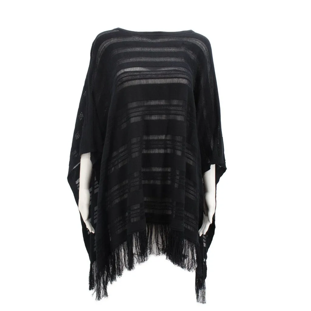 JOHNNY WAS PONCHO TOPS BLACK O/S