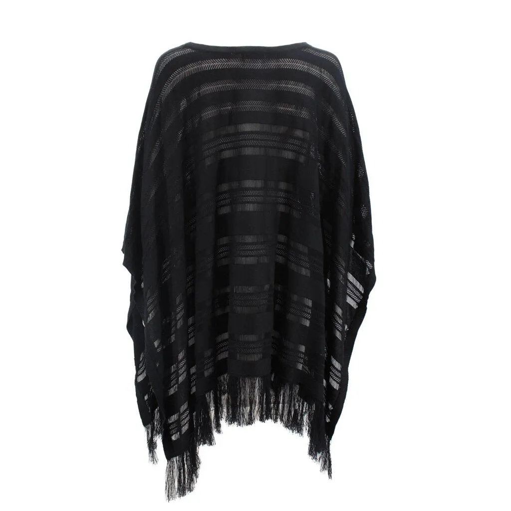 JOHNNY WAS PONCHO TOPS BLACK O/S