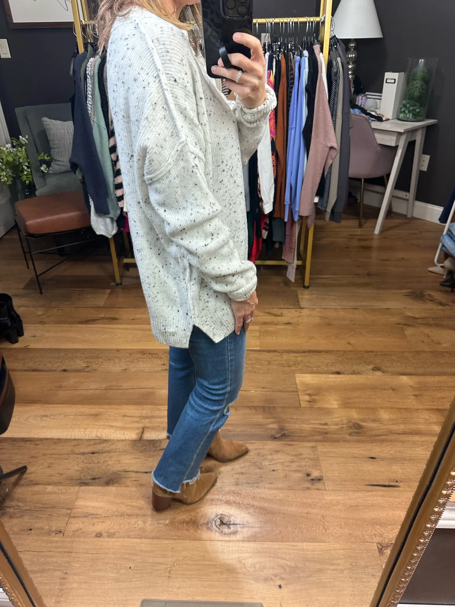 Just My Type Speckled Knit Sweater - Ivory