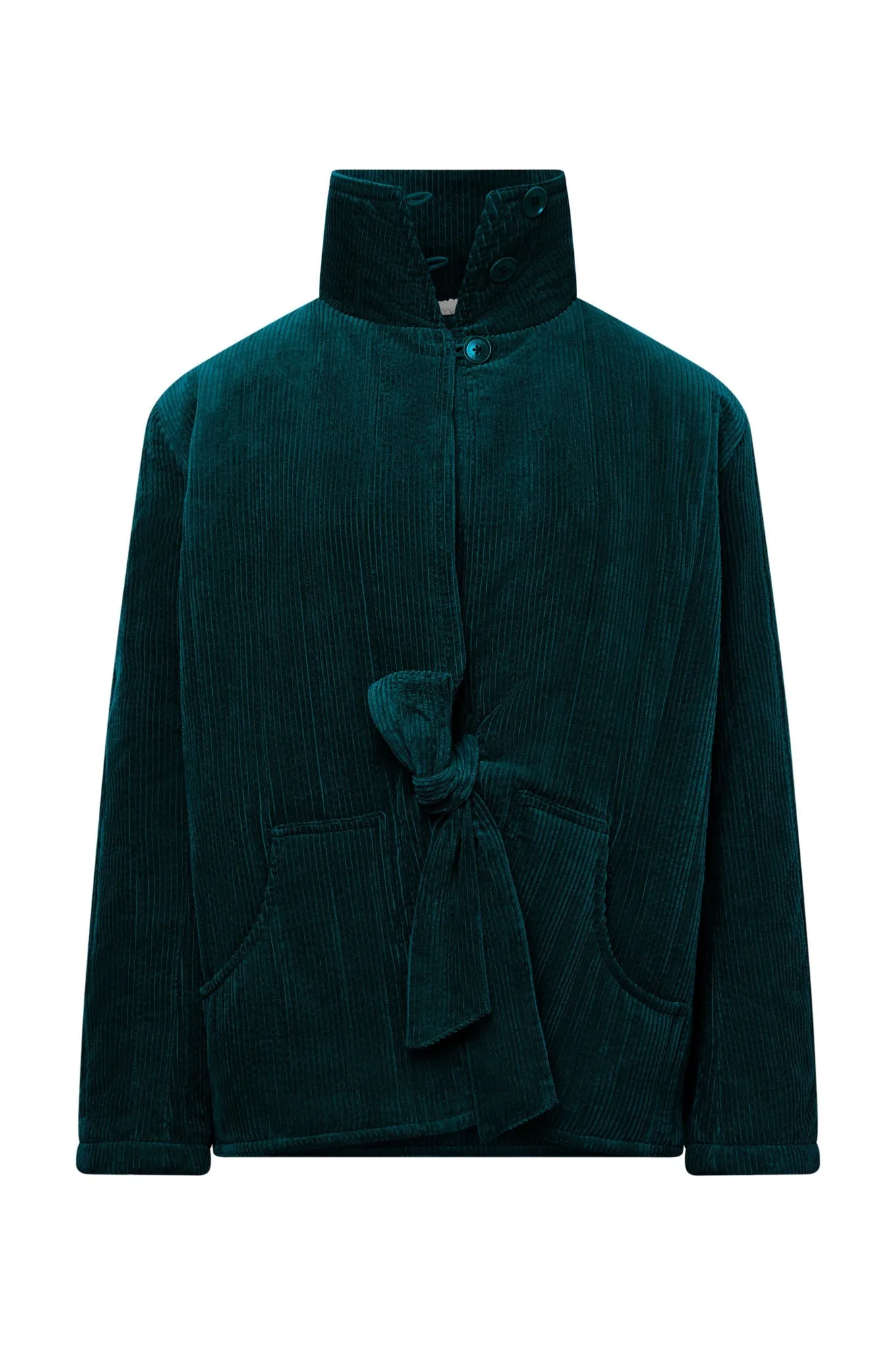 Keneila Organic Cotton Corduroy Coat Marine Green