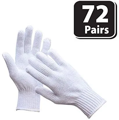 Knit Cotton Work Gloves, String Knit, Lightweight, White