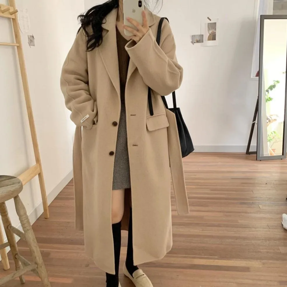 [Korean Style] Hennie Wool Blended Long Coat