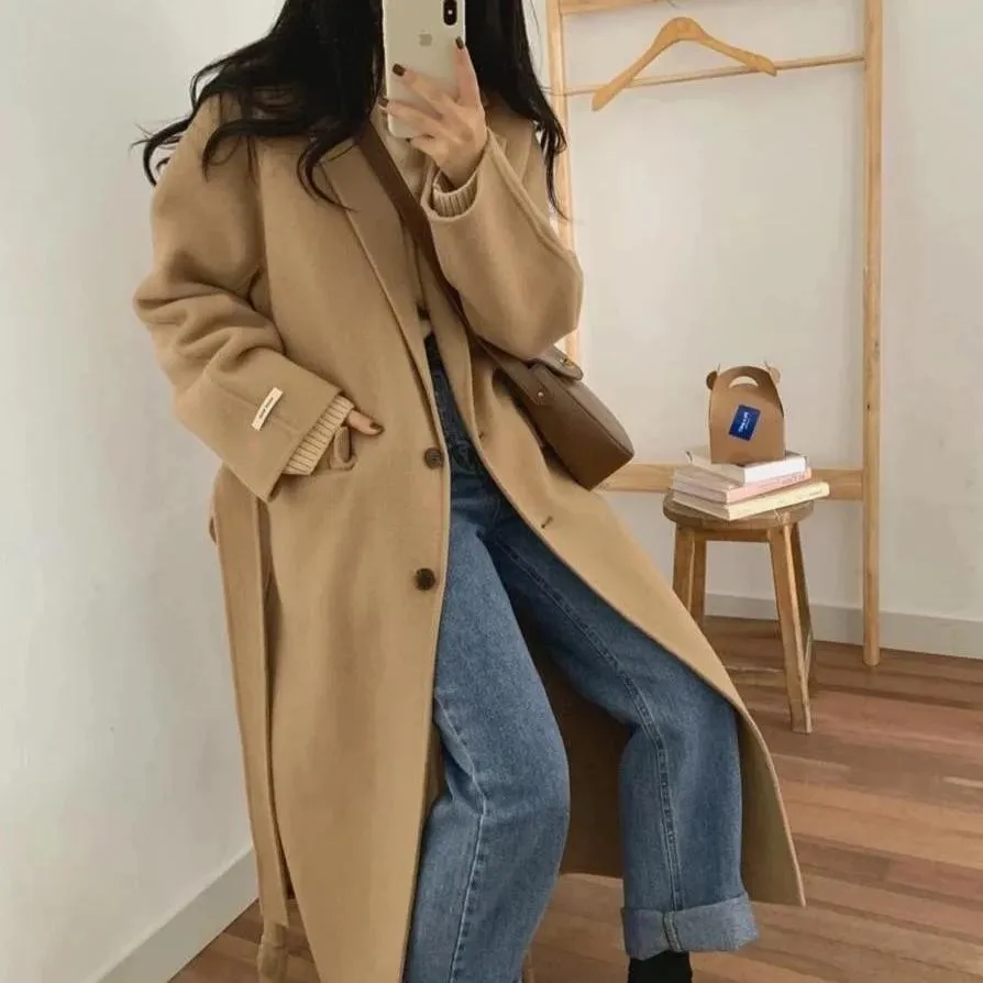 [Korean Style] Hennie Wool Blended Long Coat