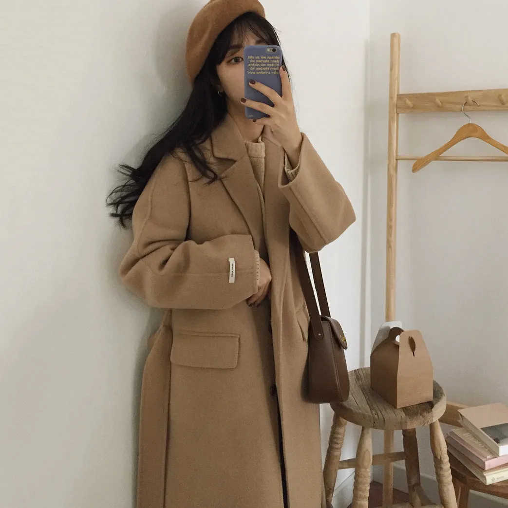 [Korean Style] Hennie Wool Blended Long Coat