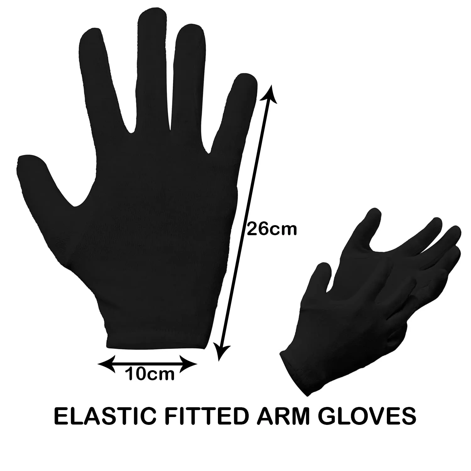 Kuber Industries Gloves | Cotton Summer Gloves | Protection From Sun Burns | Dust | Pollution | Gloves For Women | Gloves For Men | 1 Pair | Black