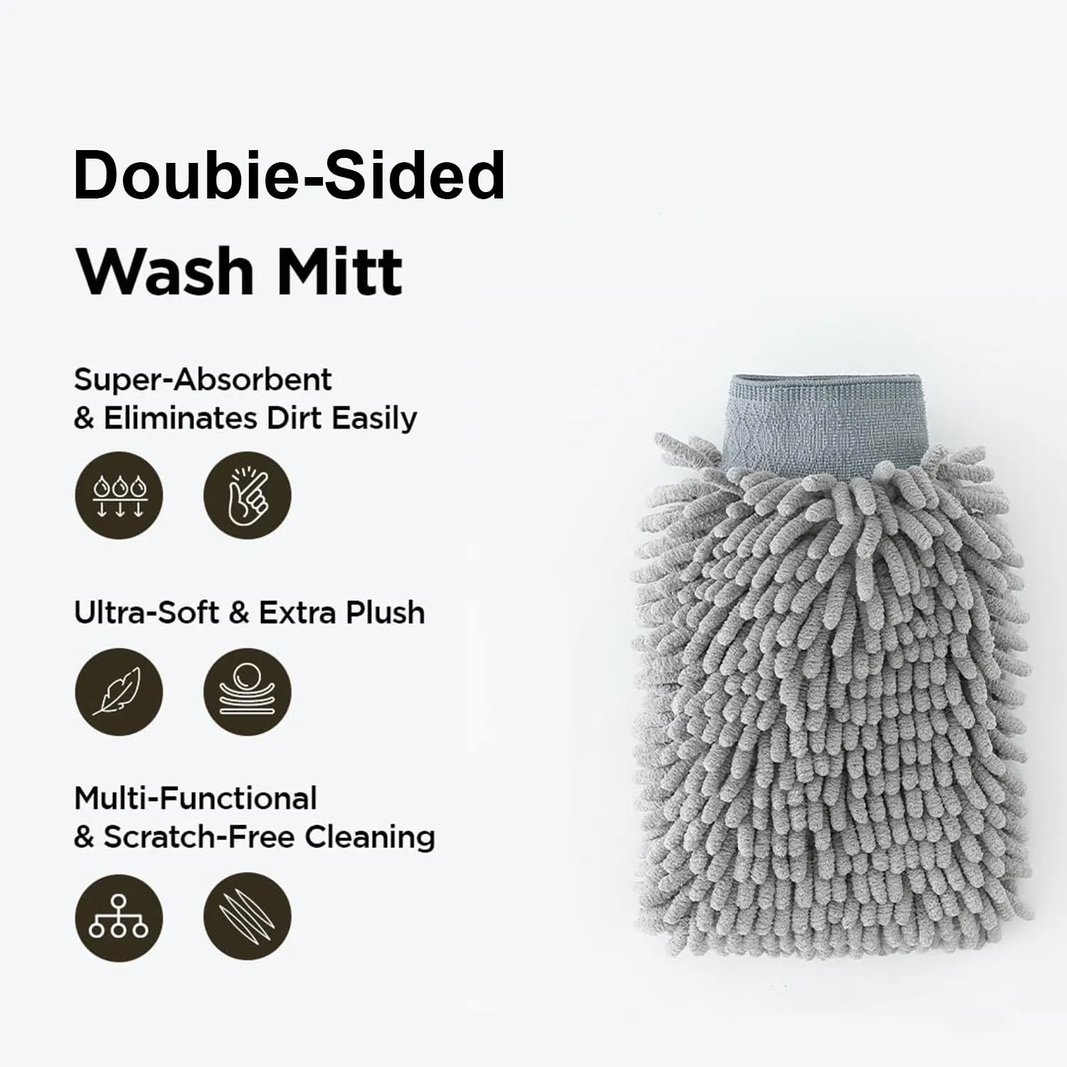 Kuber Industries Gloves | Microfiber Cleaning Gloves | Chenille Mitts for Kitchen | Hand Duster for Kitchen | Hand Gloves for Car | Double Sided Gloves | SHXNEFSST1 | Pack of 12 | Gray