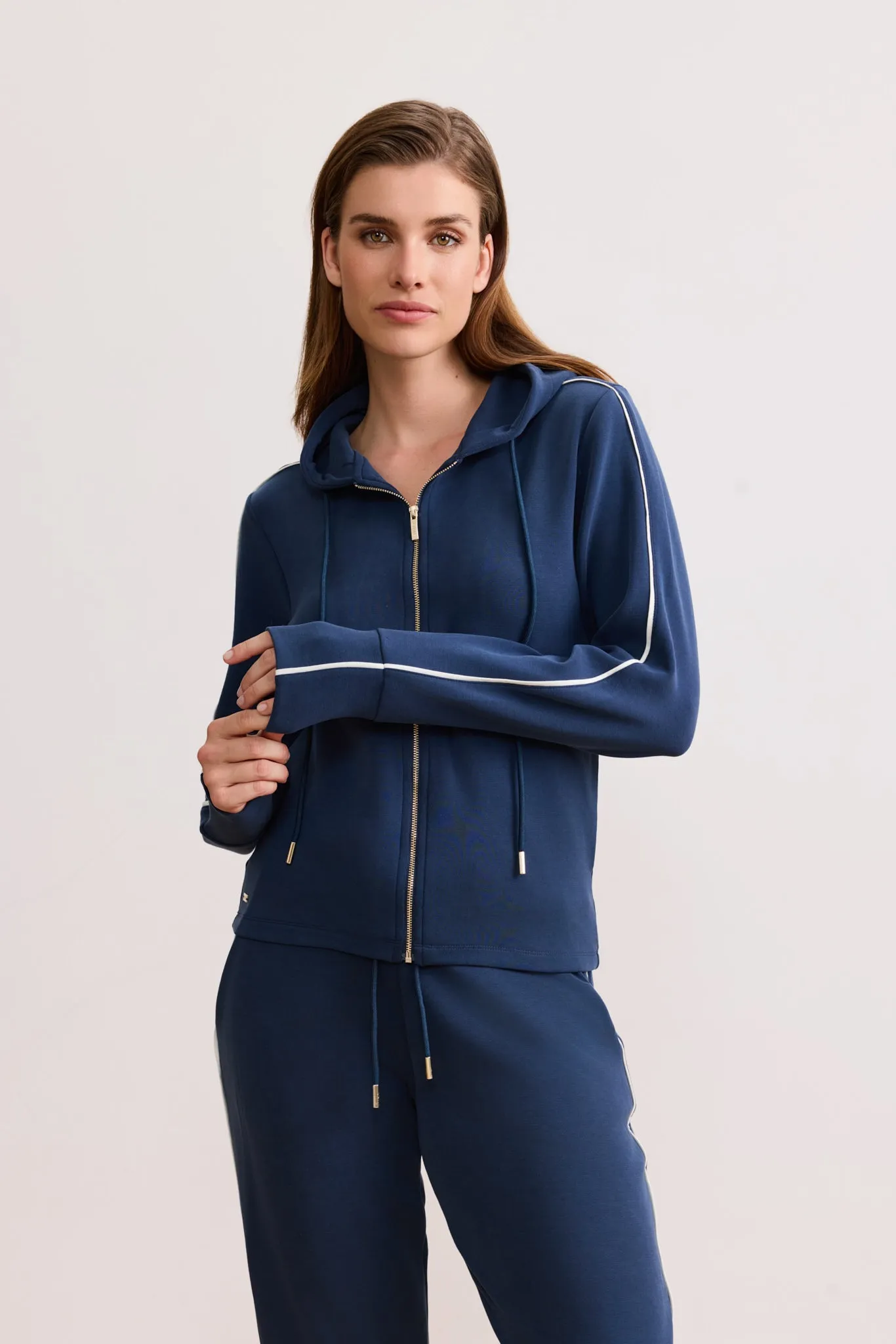 LARA zip up cardigan - Night Blue