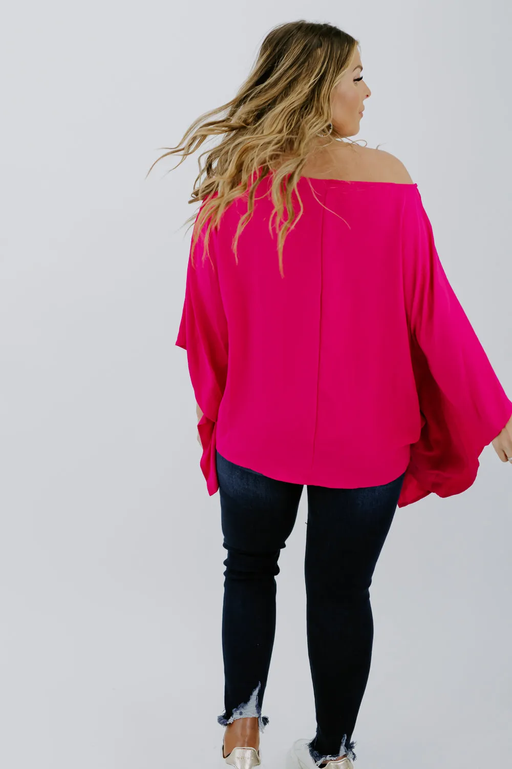 Level Up Dolman Sleeve Top, Hot Pink