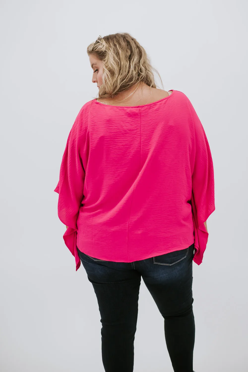 Level Up Dolman Sleeve Top, Hot Pink