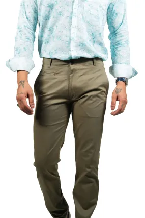 Light Brown Color Cotton Trouser Pants for Men