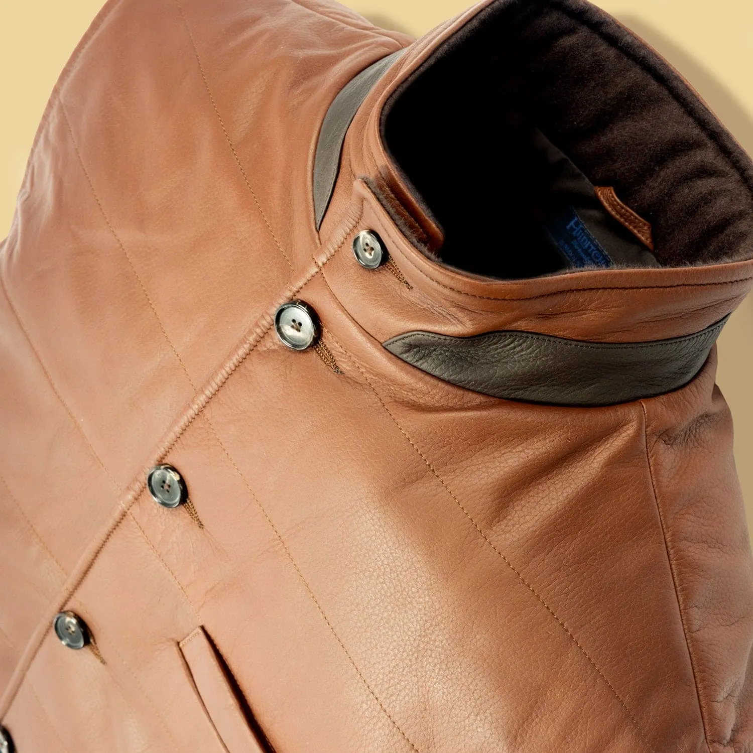 Light Brown Leather Button-Up Gilet