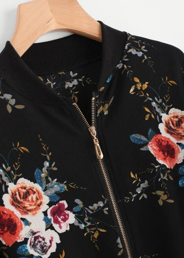 Lightweight Floral Bomber Jacket