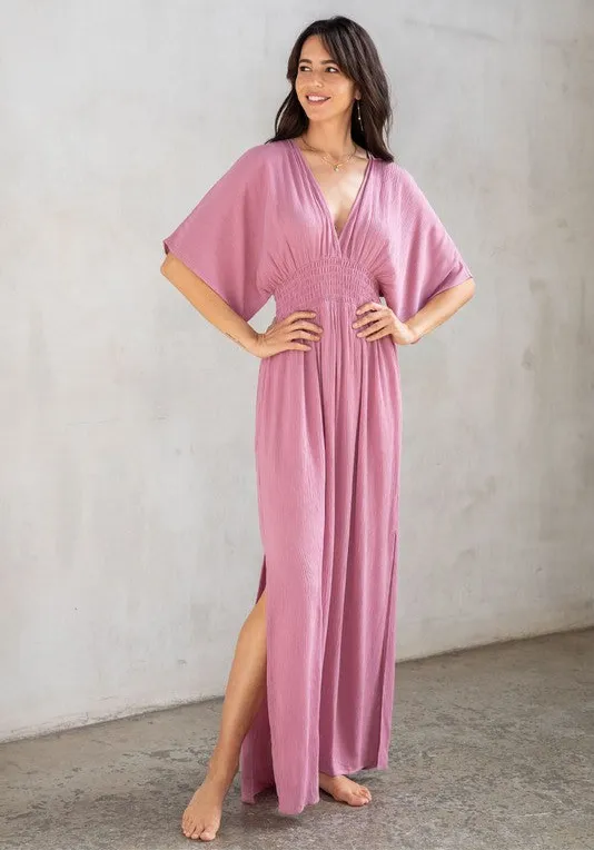 Lily Bohemian Kimono Sleeve Maxi Dress