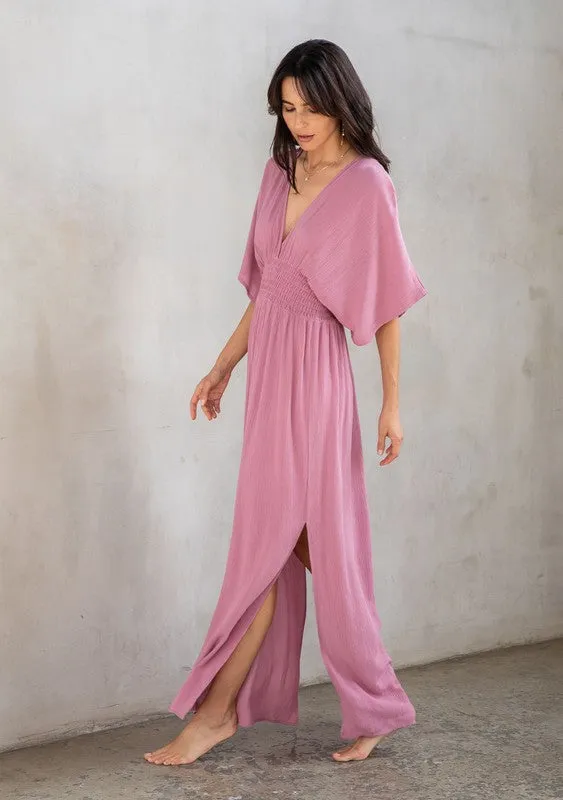 Lily Bohemian Kimono Sleeve Maxi Dress