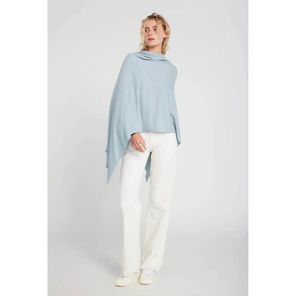 Look by M Basic Triangle Poncho Light Blue (Women's)