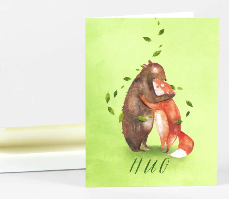 Loose Leaves Papergoods Hug Card