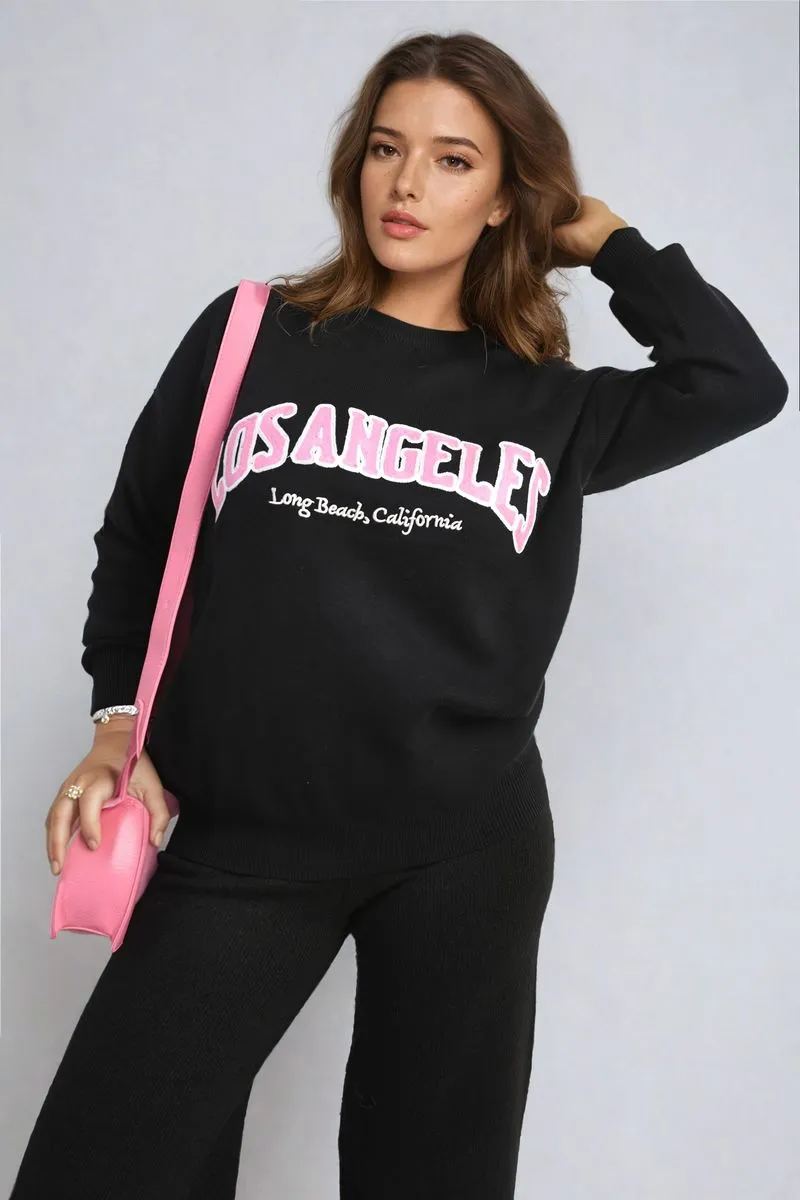 Los Angeles Graphic Long Sleeve Knitted Jumper