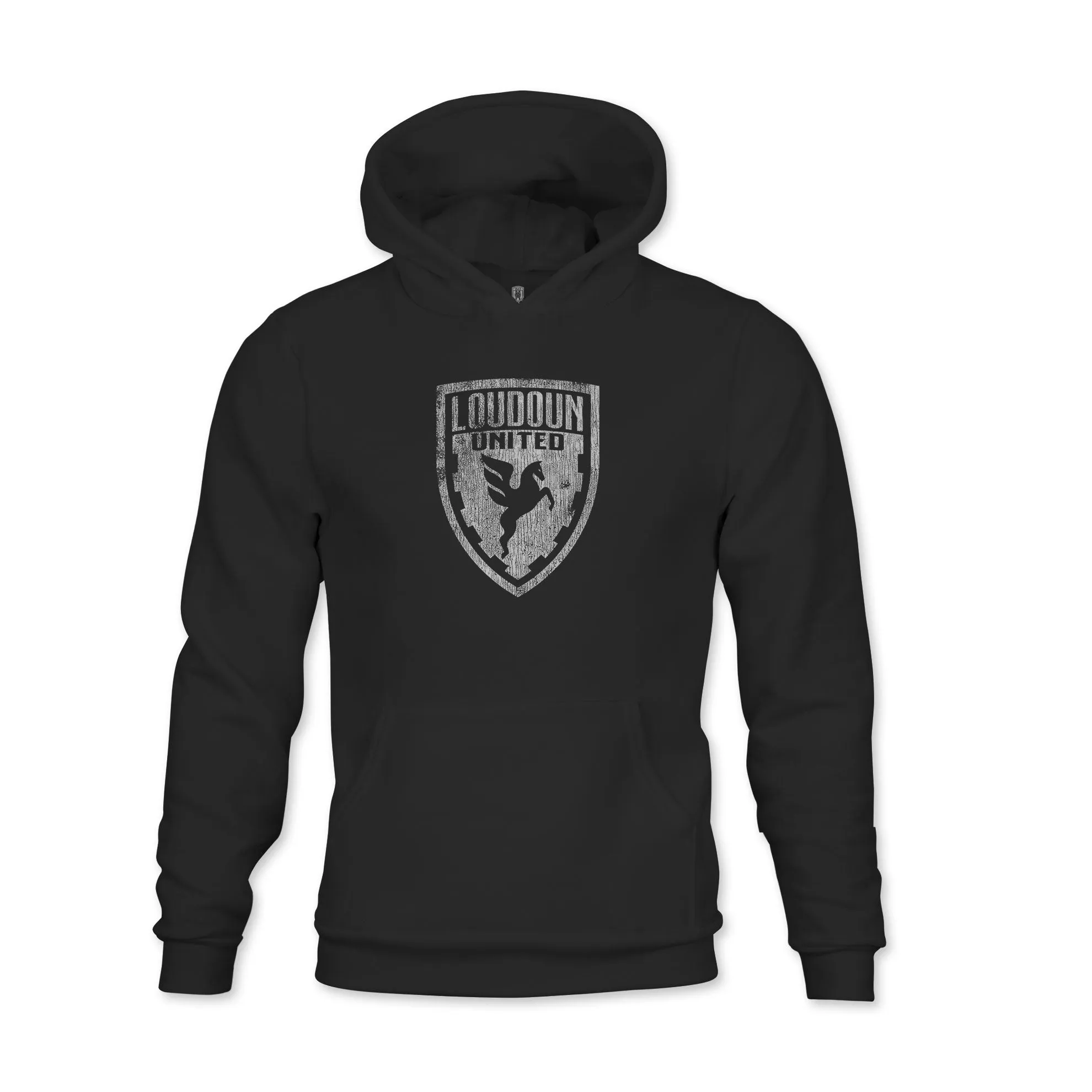 Loudoun United FC Mono Badge Youth Fleece Pullover Hoodie - Black