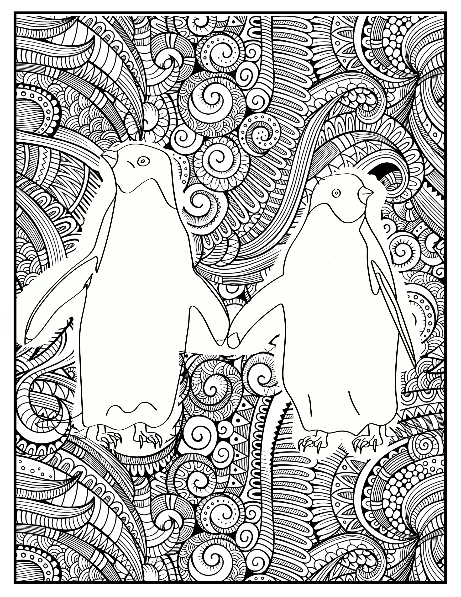 Love Penguins: A Delightful (Digital) Printable Coloring Book for All Ages