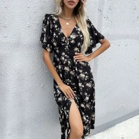 Lowena Floral Kimono Maxi Dress