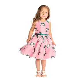 Lucy Pink Floral Jacquard Dress