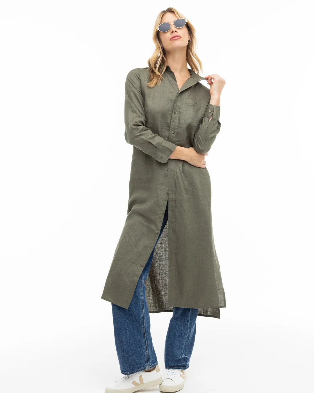 Luxe Linen Shirt Dress