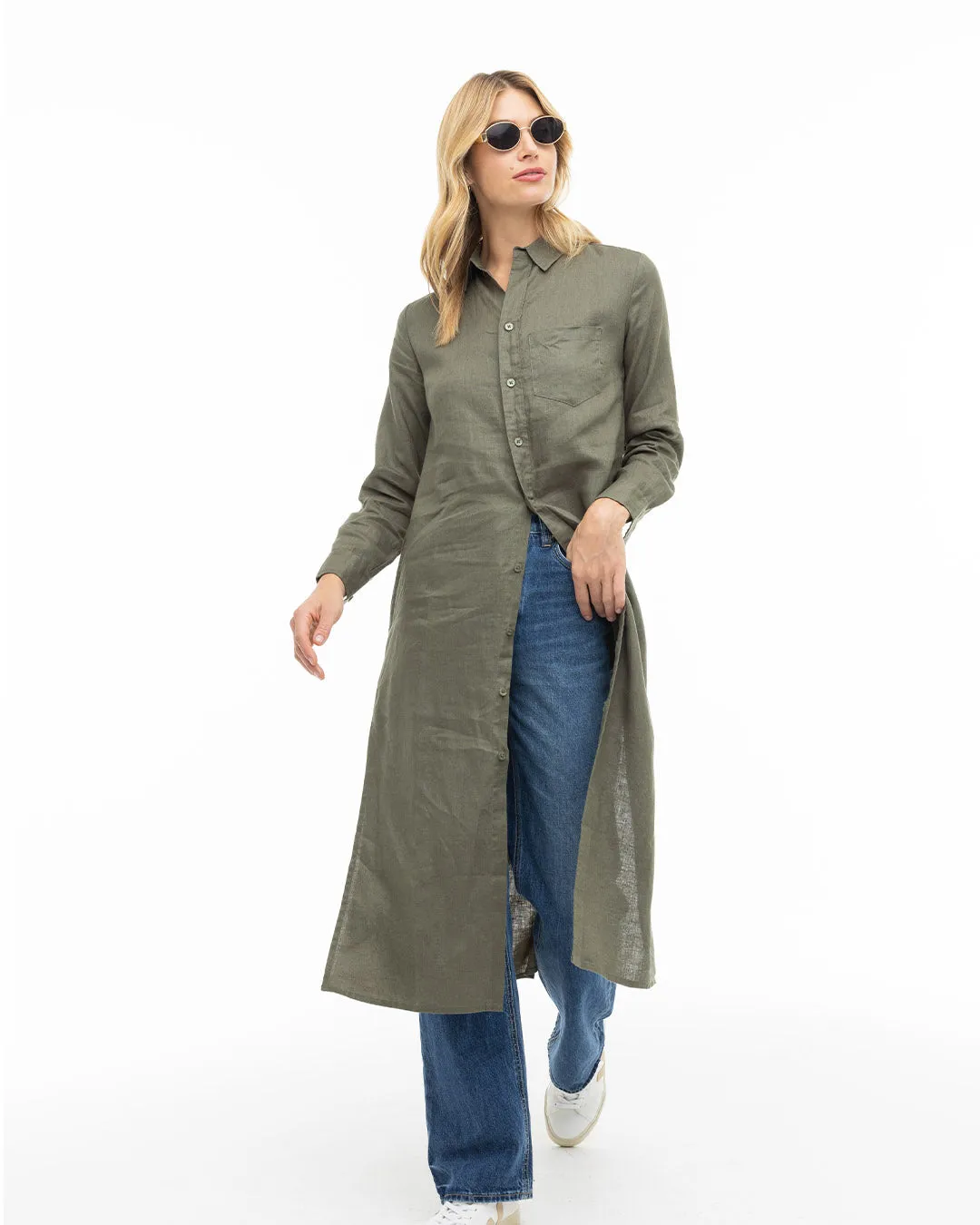 Luxe Linen Shirt Dress