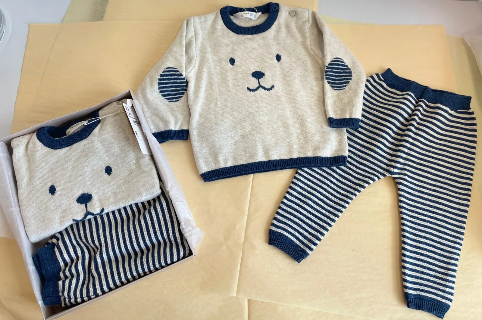 Mayoral Baby Boys EcoFriends Puppy Face Knit Sweater & Leggings