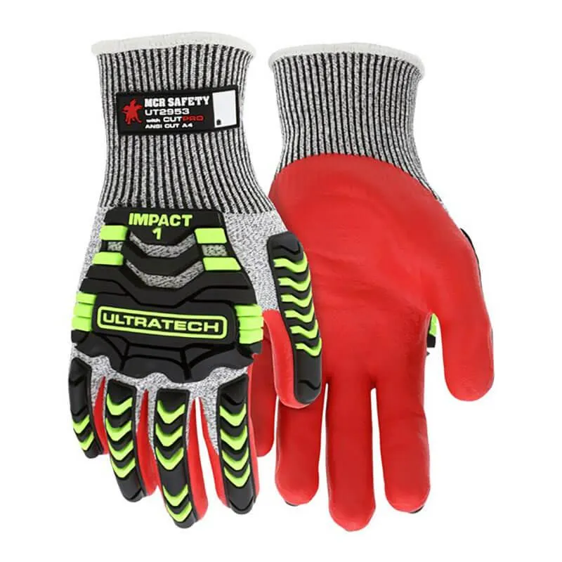 MCR Safety UltraTech Hi-Vis 13G Mechanics Gloves UT2953