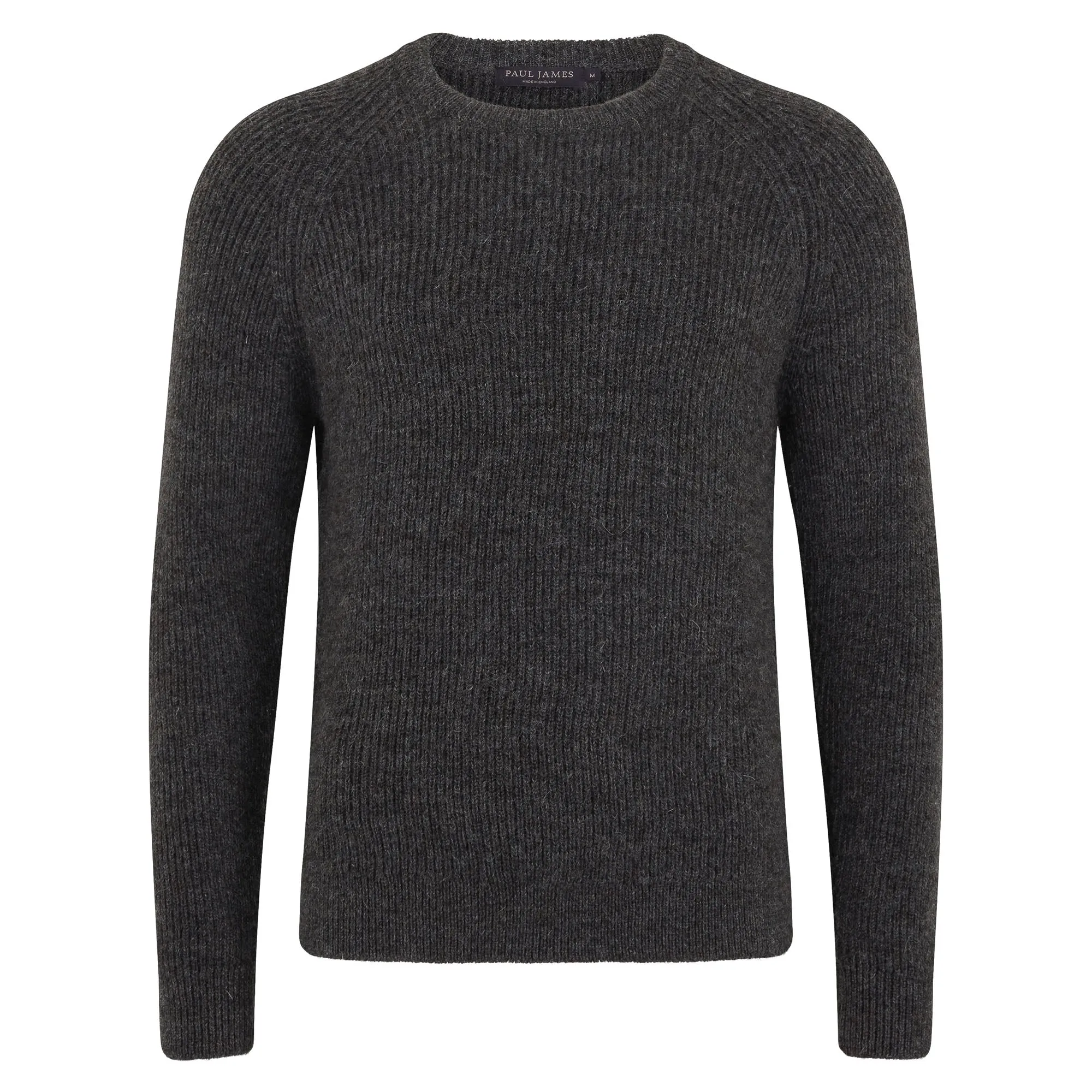 Mens Sheepsoft British Wool Fisherman Rib Knit Jumper