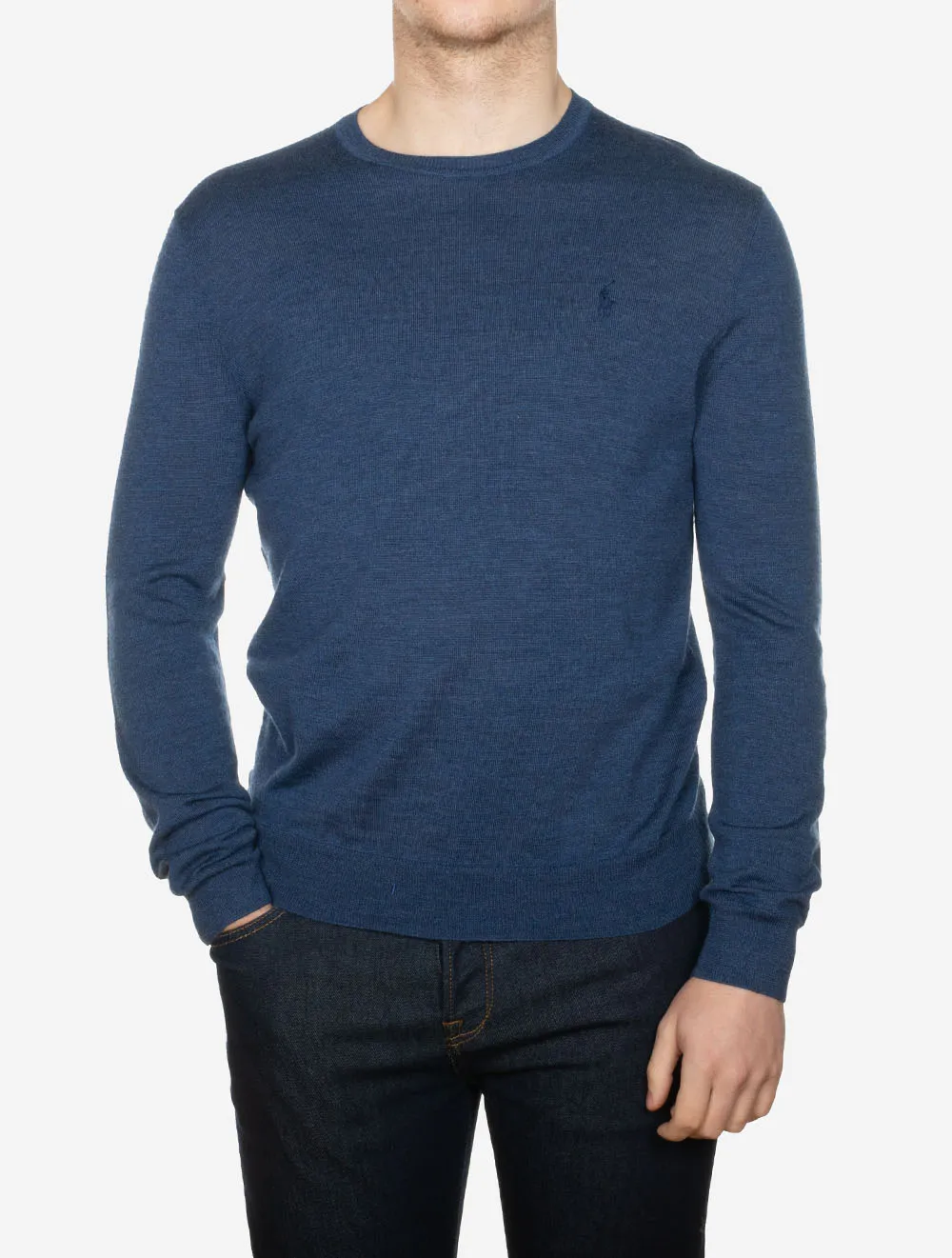 Merino Crew Neck Jumper Harbor Island Blue