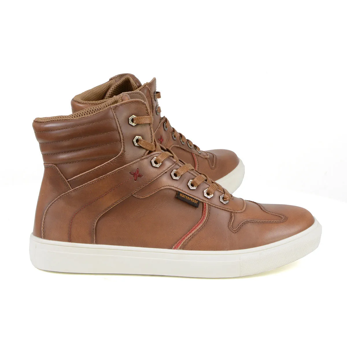 Milwaukee Leather MBM9154 Men's Cognac Leather High-Top Reinforced