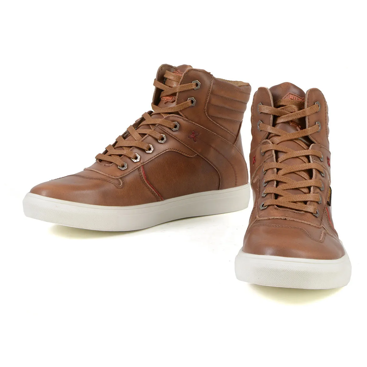 Milwaukee Leather MBM9154 Men's Cognac Leather High-Top Reinforced