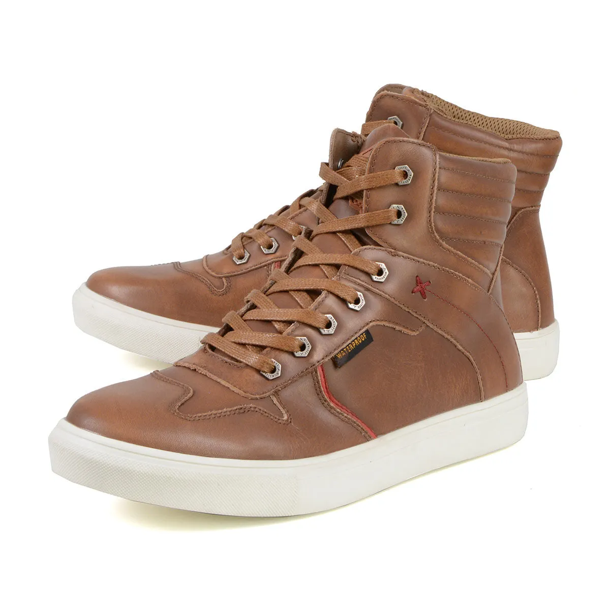 Milwaukee Leather MBM9154 Men's Cognac Leather High-Top Reinforced