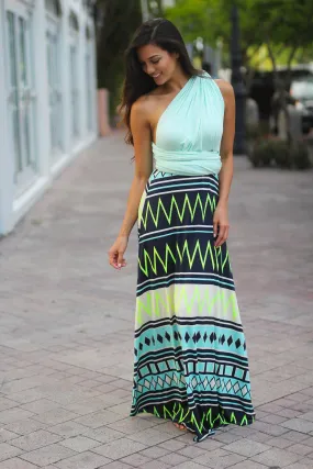 Mint Tie Back Maxi Dress